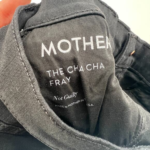 Mother Jeans Womens 26 The Cha‎ Cha Fray Black Feminine High Rise Flare - Picture 6 of 7